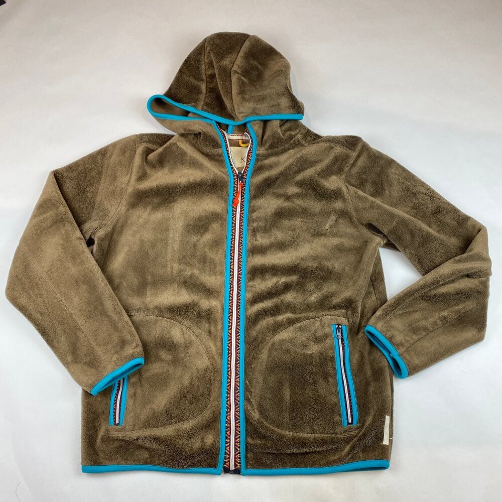 Koto Brown Polar Fleece Zip Hooded Jacket Men’s Size Small Urban Outfitters